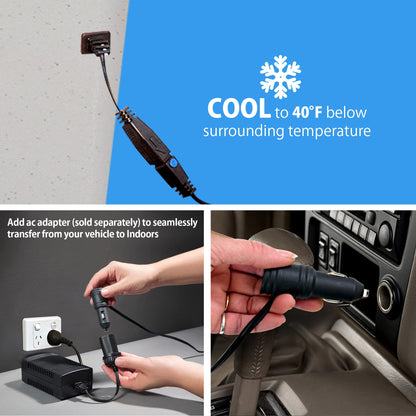 Koolatron 12V Iceless Cooler & Warmer – Portable 26 qt Electric Cooler/Nevera Portátil Eléctrica for Car Truck Camper Boat Hard Sided Mini Fridge for Camping Picnic Travel Lunch Food Drinks Office