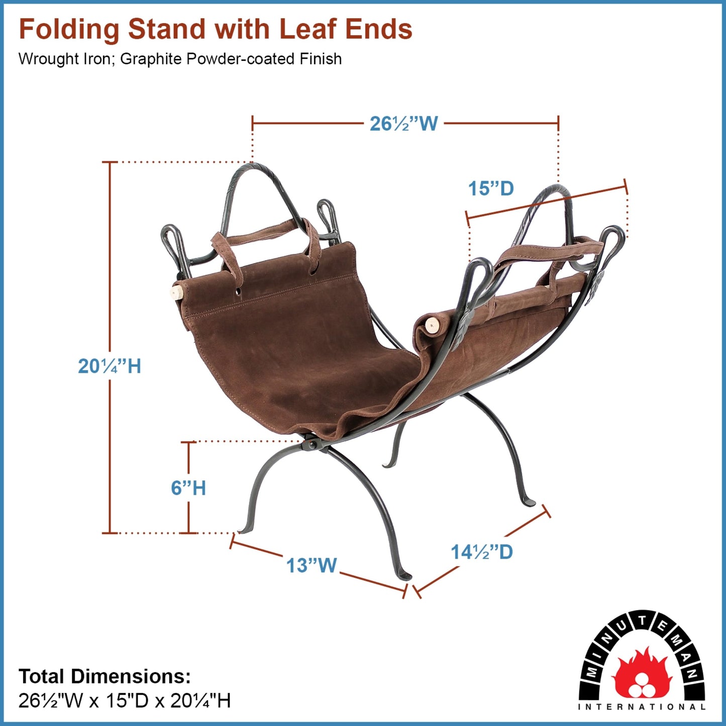 Minuteman International Log Carrier & Stand, Leaf End