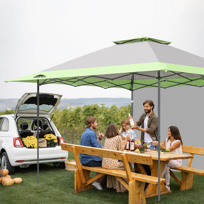 EAGLE PEAK 13x13 Pop up Canopy Tent w/One Wall, Instant Canopy Easy Set up Folding Shelter w/One Privacy Curtain, 169 Square Feet Sun Shade, Gray