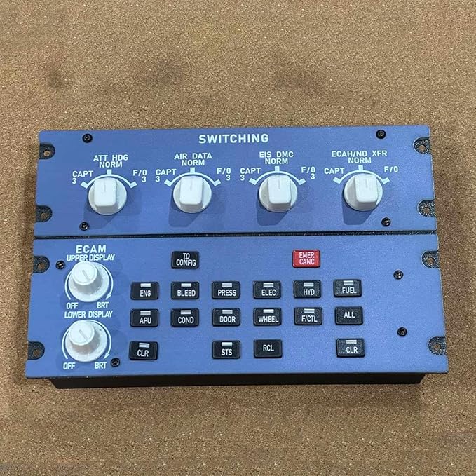 Flight Simulator Controller A32X ECAM Home Cockpit Panel for MSFS 2020/2024 FE-NIX FB-W on Windows Plug-and-Play Display Unit
