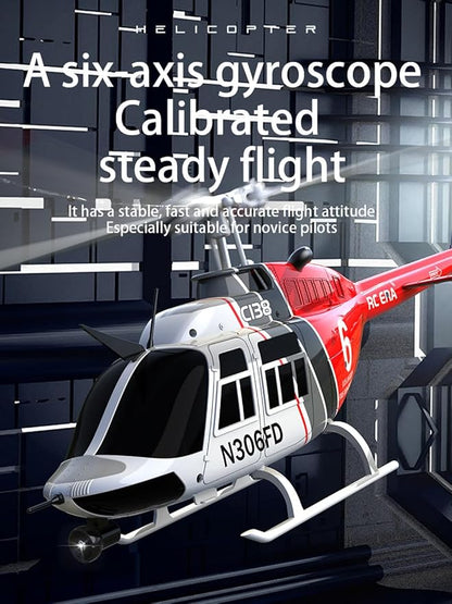 C138 RC Helicopter 2.4G 6CH 6-Axis Gyro Altitude Hold 1/33 Remote Control Plane Ready to Fly RTF(RED-White)
