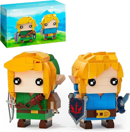 BOTW Link Figure Building Set Classic Characters 2-in-1 Birthday Party Decorations Supplies Gifts for 14+ Fans &ampAdults