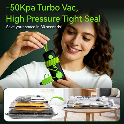 Vacuum Bags for Travel | Skiennix USB Electric Pump - 18 Pack Carry-On Size Space Saver Bags