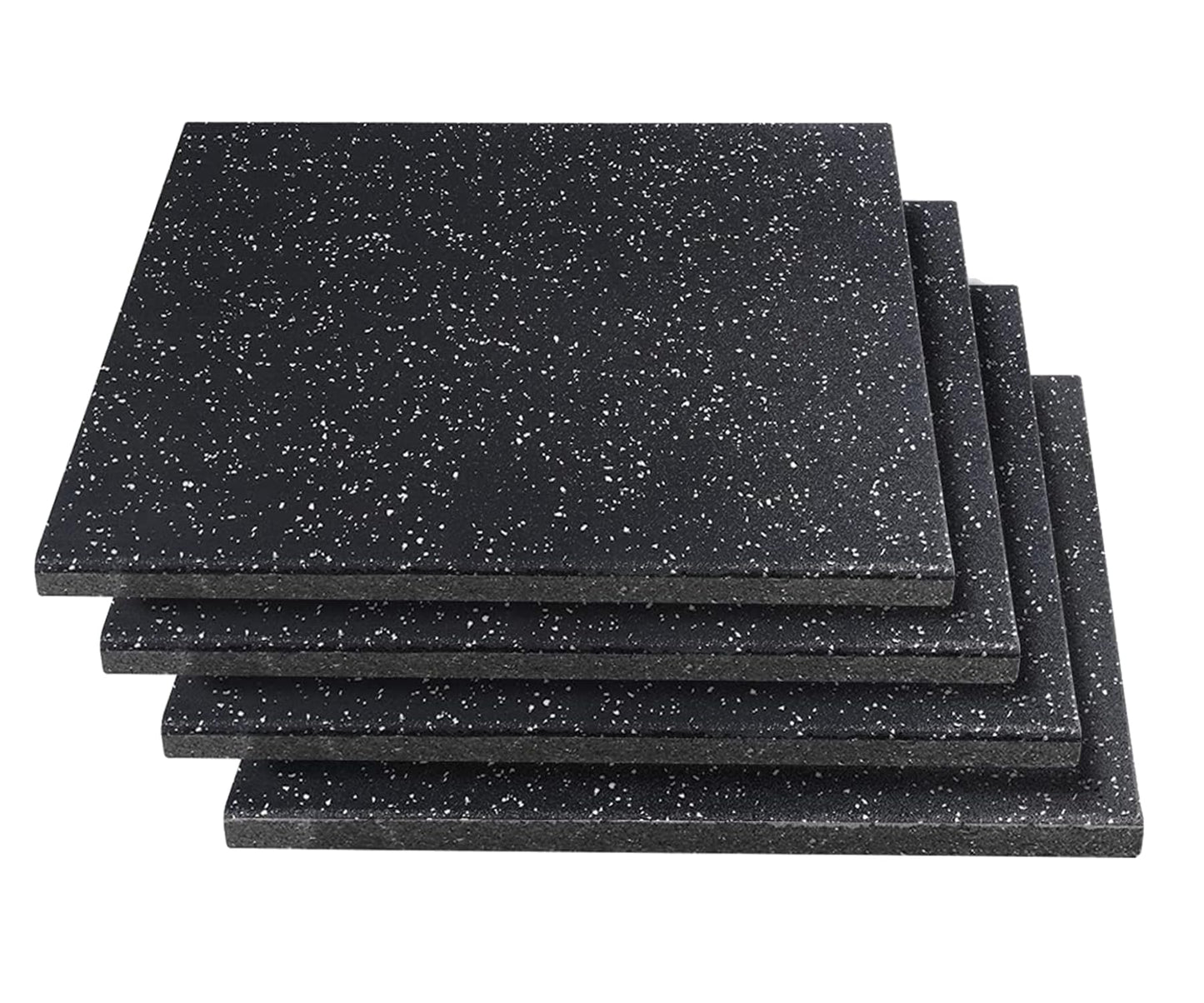 MYOYAY 4 Pack Interlocking Tile 20" x 20”x 1”Heavy Duty Rubber Flooring Mat Anti-Vibration Anti-Slip Exercise Mats for Gym Equipment and Cushion for Workouts, Cover 11.12 Sq.Ft…