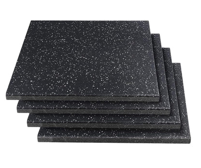 MYOYAY 4 Pack Interlocking Tile 20" x 20”x 1”Heavy Duty Rubber Flooring Mat Anti-Vibration Anti-Slip Exercise Mats for Gym Equipment and Cushion for Workouts, Cover 11.12 Sq.Ft…