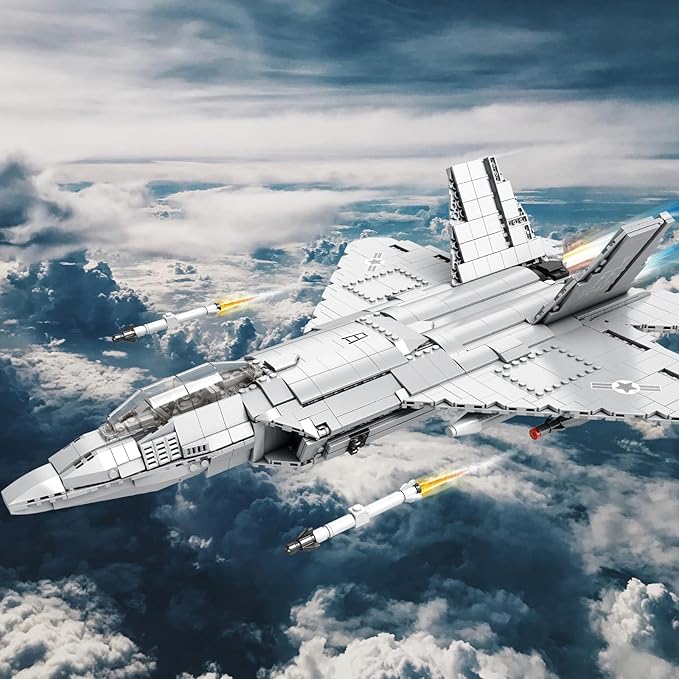 JMBricklayer F-22 Raptor Fighter Jet Building Block Set Military Airplane Toy Army Construction Sets Toys Gifts for Kids 14+ Adults and Military Fans 60003 (1837PCS)