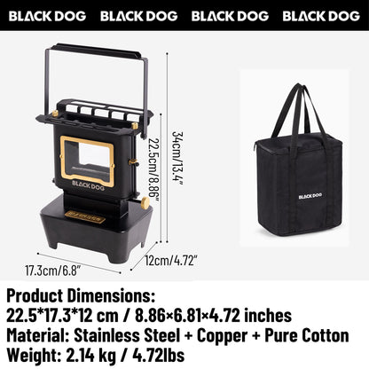 Blackdog Camping Oil Stove - Mini Tabletop Kerosene Heater and Cooker for Outdoor & Indoor Use, Portable Fuel Burner for Cooking Warming, Emergency Oil Lamp for Lighting