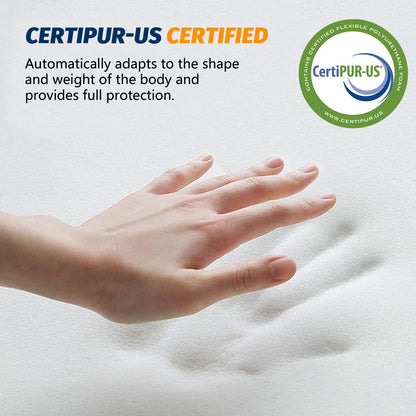 CYMULA CertiPUR-US Queen Memory Foam Camping Mattress Pad, Portable Foam Sleeping Pad for Camping, Roll up Sleeping Mat Guest Floor Bed for Sleepover, Car, Tent SUV Cot Mattress