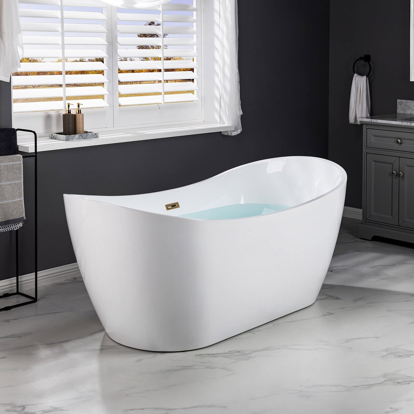WOODBRIDGE BTA1517-BG-Drain &O Bathtub, Brushed Gold