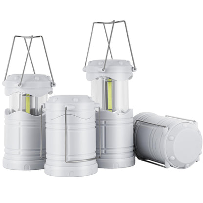 Lichamp LED Camping Lantern, 4 Pack, Portable, Battery Powered, Glow-in-the-Dark, Model CLS-B004LW