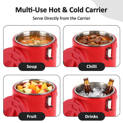 Tragaomx Portable Insulated Soup Container 18Qt Food Warmer Cold/Hot Soup Carrier for Parties Catering Insulated Food Pan Carrier for Buffet
