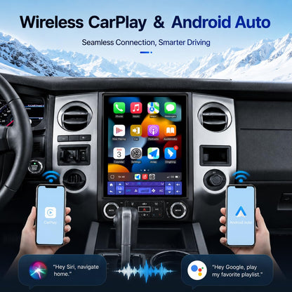 CIGKTSEIN Car Radio for Ford Expedition 2015 2016 2017, 8-Core 4+64GB Android Upgrade Stereo with Wireless Carplay Android Auto, 12.1'' T-Style Screen with GPS WiFi SWC AM/FM Backup Camera