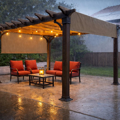 Alion Home Waterproof Pergola Cover - Universal Replacement Canopy (14' L x 10' W, Muddy Water)