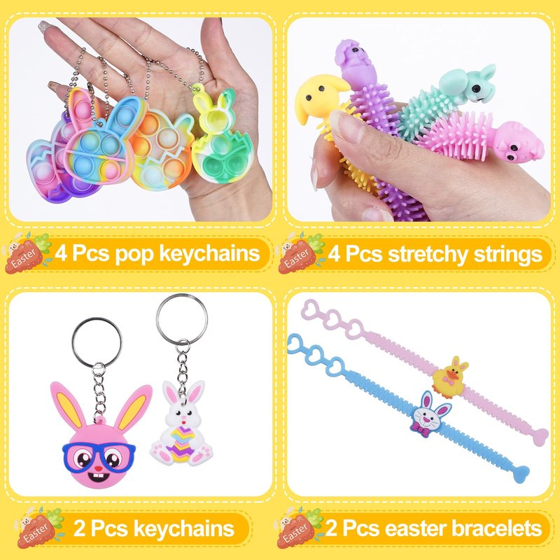 YiYLunneo 200PCS Prefilled Easter Eggs with Toys Inside for Kids, Easter Basket Stuffers Fillers with Fidget Toys 50 Pack for Easter Eggs Hunt Easter Party Favors, Easter Classroom Prize Gifts