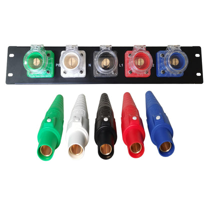 JUNMAN 400A Camlock Input Panel 3 Phase 2U Rack Size with 400A Camlock Sockets and Connectors for Power Distro Distributor Box