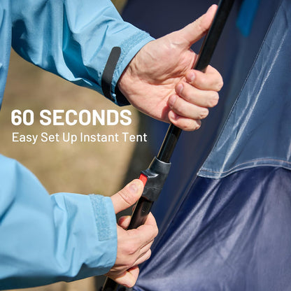 TIMBER RIDGE 6 Person Blackout Design Camping Tent, 60s Easy Setup Instant Cabin Tent for Family with Rainfly, Water-Resistant, 9' x 9' x 72" for Outdoor Adventures Gatherings