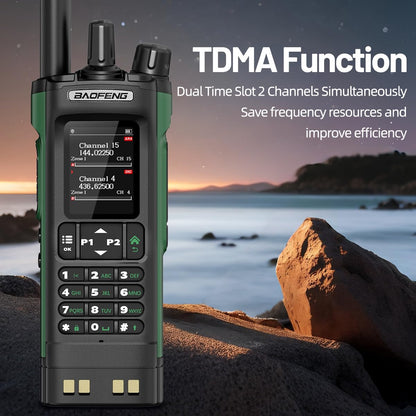 BAOFENG DM32 DMR Radio Ham Radio 10W Handheld Long Range Rechargeable Walkie Talkies GPS DM-32UV Digital NOAA 5RM Tactical Radio USB-C Charger for Hunting Survival Gear,2Pack