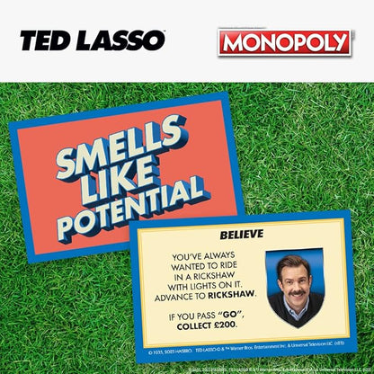 Monopoly Ted Lasso | Officially Licensed Board Collectible Board Game | Play as Believe Sign Goldfish Tea up Ted’s Visor and More | Based On Popular Comedy Series