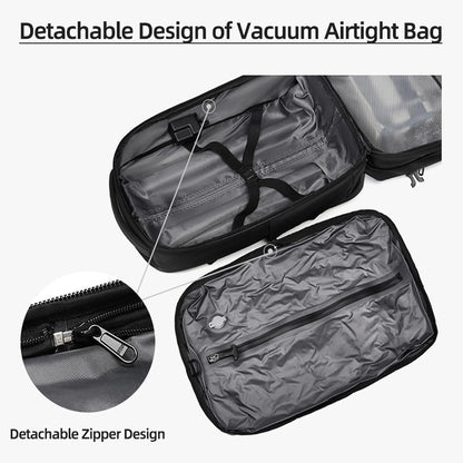 Visnalefry 21" Vacuum Compression Backpack with Wheels, Expandable, Waterproof, Carry On Travel, Laptop Bag, Flight Approved Luggage Rolling Suitcase Backpacks(Built-in Vacuum Backpack with wheels)