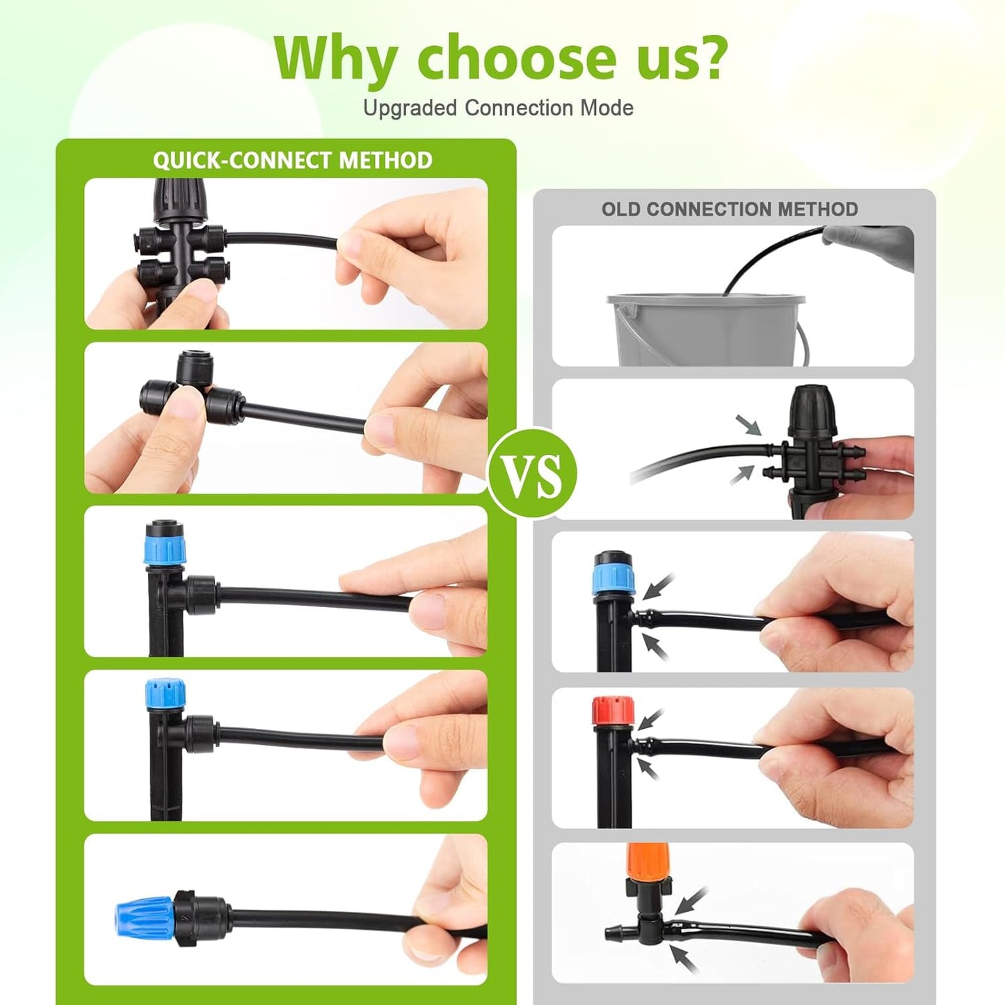 Quick-Connect Drip Irrigation System Kit by [Brand Name] - 230FT Automatic Garden Watering for Greenhouse & Lawn