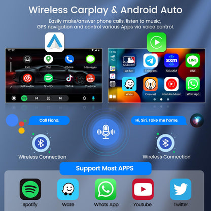 Car Radio for Jeep Compass Patriot 2007 2008 2009: 2G+64G Car Stereo with Wireless Carplay Android Auto, 10.1 inch Touch Screen with Bluetooth Upgrade for Compass Patrio with GPS WiFi SWC FM RDS DSP