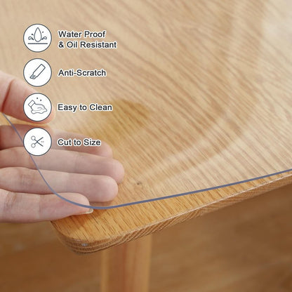LovePads Clear Table Cover Protector, 23.6 x 39 Inch 2mm Thick Plastic Table Cover, Table Protector for Dining Room Table, Waterproof Dresser Cover Top for Kitchen, Coffee, Writing Desk