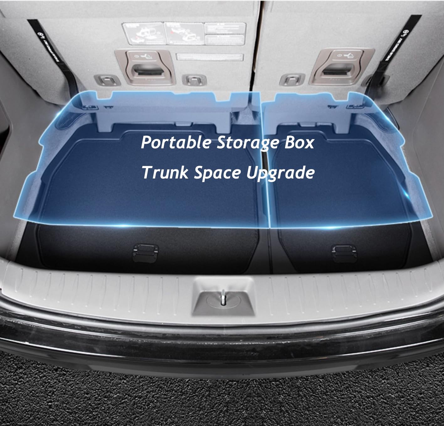 QXZcar Kia Carnival Trunk Organizer Storage Box, Insert Cargo Bins for 2021-2026 Carnival, Rear Hatch Container with Lid Tray