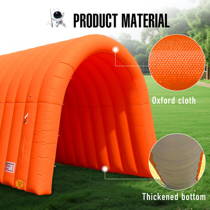 16x10x10Ft Inflatable Sports Tunnel Entrance with Built-in Blower,Inflatable Tunnel Tent for Business Promotion, Trade Shows, Advertising & Exhibitions (Orange)