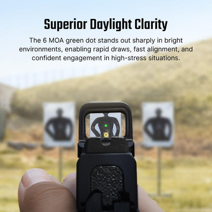 OSIGHT SE 6 MOA Green Dot Enclosed Micro Sight with RMSc/K Footprint, Parallax-Free Durable Optic for Subcompact Setups