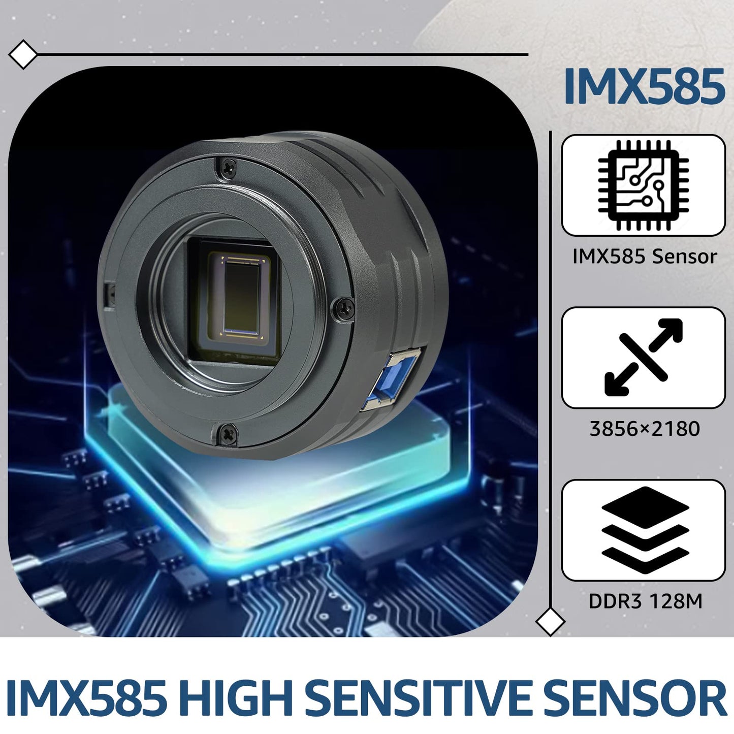 SVBONY SV705C Telescope Camera, IMX585 Sensor Astronomy Camera with USB 3.0, High Resolution Planets Camera, Astronomy Camera for Moon, Saturn, Planets and Deep Sky Astrophotography