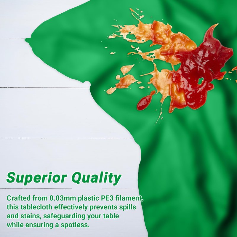QZYL 2 Pack Green Plastic Tablecloths, 108 x 54 Inches Green Tablecloth for Rectangle Table, Rectangle Disposable Tablecloth Party Tablecover, Table Decor Party Supplies for Outdoor Indoor