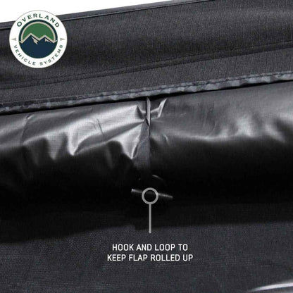 Overland Vehicle Systems XD Nomadic 180 Awning Wall with Windows - 320G Poly Cotton Rip Stop Black Out Matierial - Zipper Attachment Method