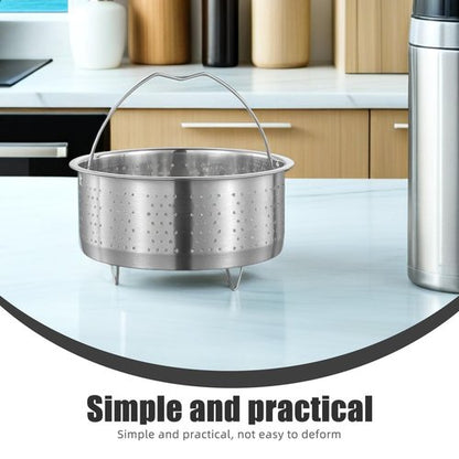 DOITOOL Stainless Steel Steamer Basket for Pot, 7.08inch/18cm Vegetable Steamer Basket Insert Steaming Rack with Handle, Vegetables Fruit Strainers and Colanders for Home Kitchen Cooking