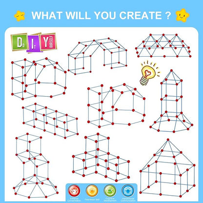 SpringFlower Fort Building Kit for KidsSTEM Construction Toys Educational Gift for 3 4 5 6 7 8 9 10 11 12 Years Old Boys and GirlsUltimate Creative Set for Indoor &amp Outdoors Activity100 Pcs