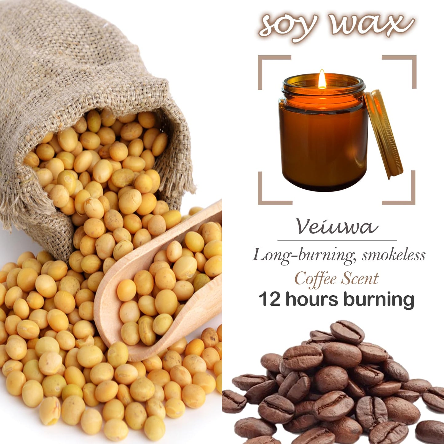 Veiuwa 24 Pcs 4 Oz Mini Soy Candles,Coffee Scented Candles Set,Bulk Aromatherapy Candle,Great Stress Relieving Scented Candle for Girls as a Gift for Birthdays, Weddings and More!