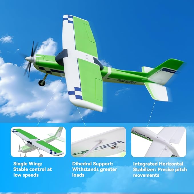 Fms Rc Planes for Adults Beginners 1220mm Ranger Remote Control Airplane with Reflex Green Hobby Rc Airplanes PNP (No Transmitter BatteryCharger)