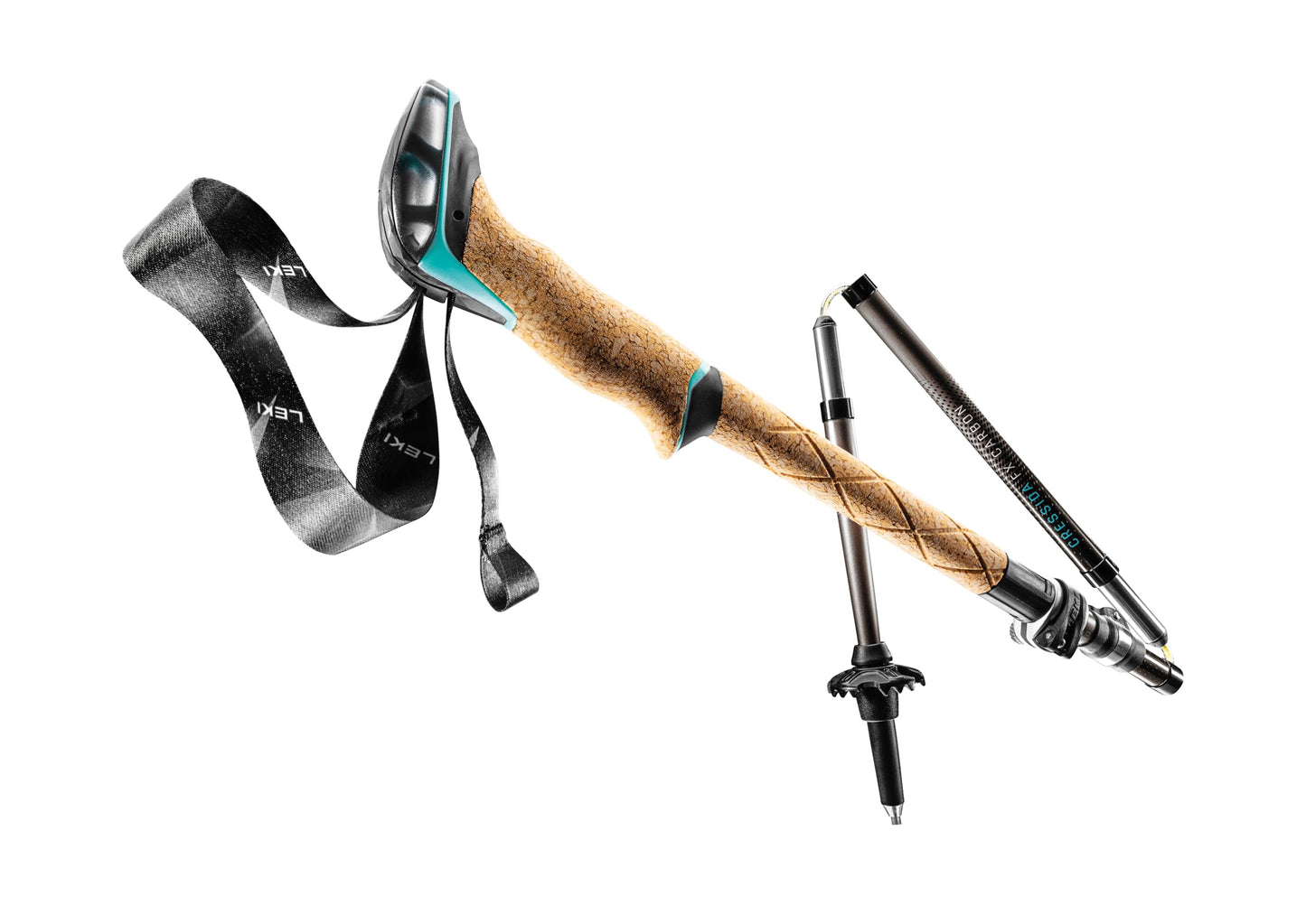 LEKI Cressida FX Carbon Collapsible Lightweight Walking Poles for Trekking & Hiking - Brown-Lightblue-Metallic - 100-120 cm