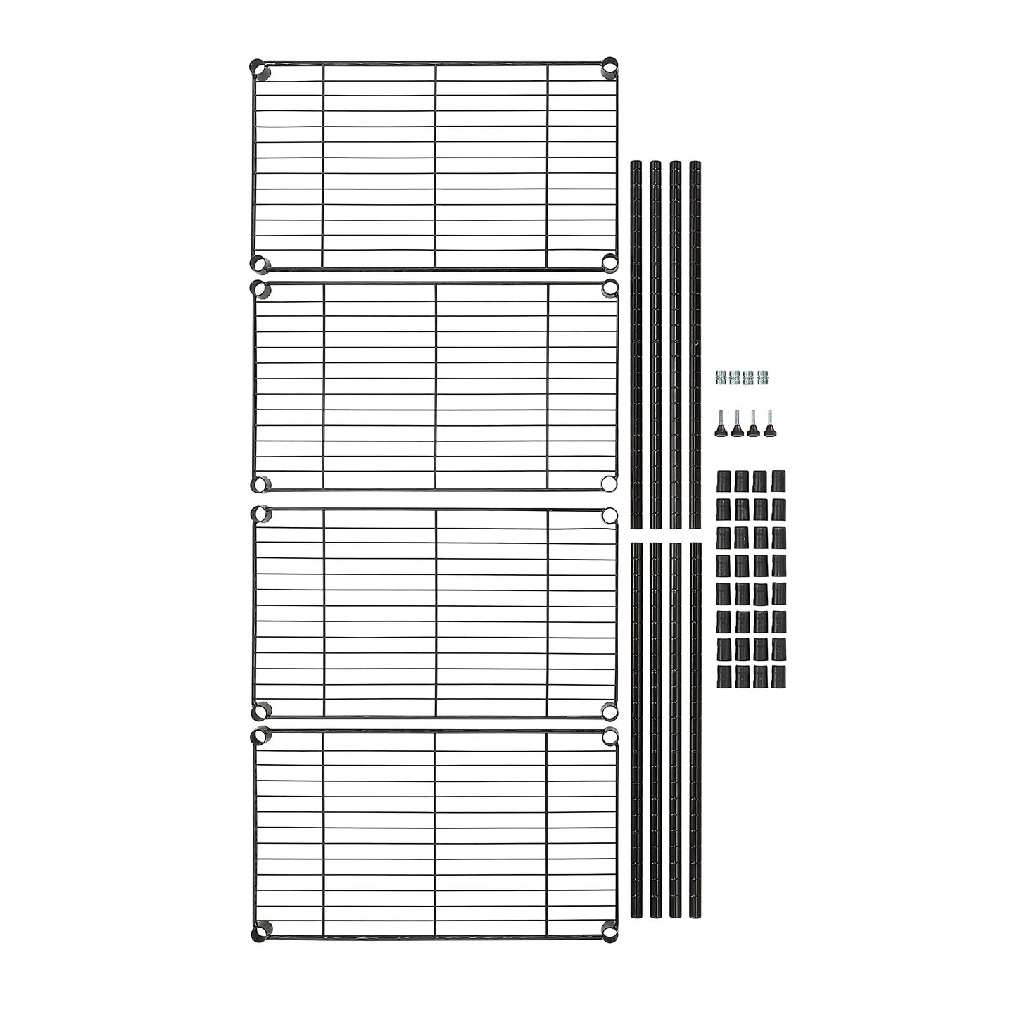 Amazon Basics 3-Shelf Adjustable Heavy Duty Steel Wire Rack Storage Shelving Organizer for Kitchen, Garage, 23.2" L x 13.4" W x 30" H, Black
