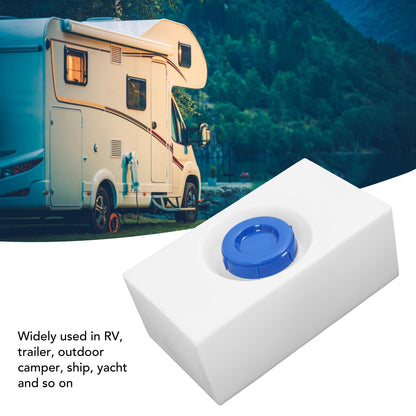 Asixxsix 8 Gallon RV Fresh Water Tank, Food Grade Leakproof LLDPE Fresh Water Holding Tank, Portable RV Water Storage Tank with 130mm Water Inlet for Caravans Trailers Boats Yachts