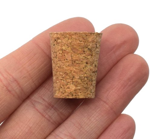 EISCO 10PK Cork Stoppers, Size #6-13mm Bottom, 19mm Top, 24mm Length - Tapered Shape, Natural Bark Material - Great for Household & Laboratory Use