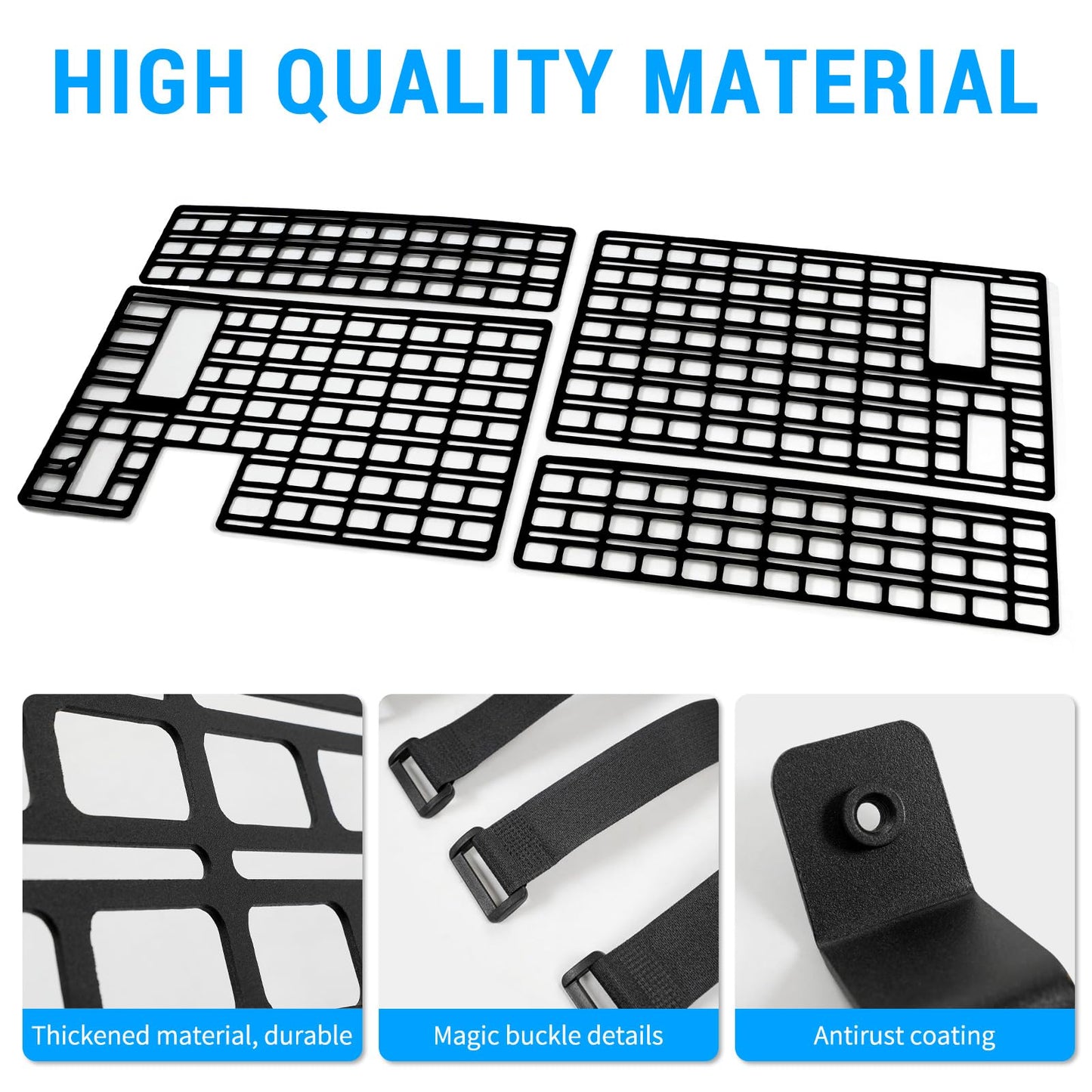Utiiy Side Molle Panel Compatible with 2019-2024 Jeep Gladiator JT Bed Storage Cargo Rack Truck Bed Organizer No Drilling Fits for Gladiator Accessories