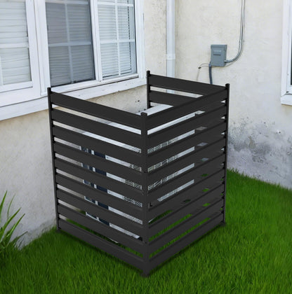38" W x 42" H 3 Panels Air Conditioner Fence Screen, Metal Privacy Fence for Outside Unit, Pool Equipment Enclosure Trash Can Fence, No Dig Backyard Fencing for Outdoor