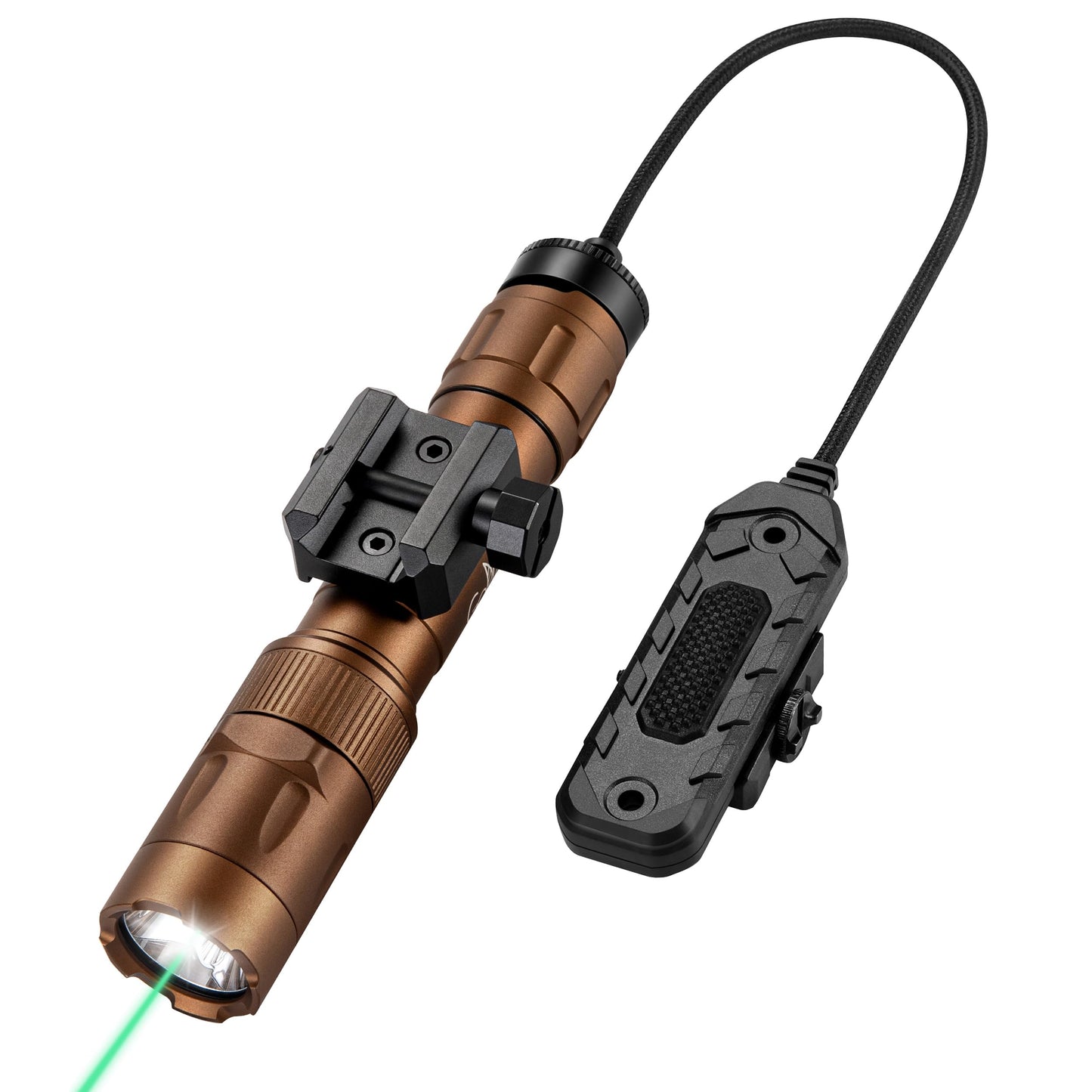 3000 Lumen Aircraft-Grade Aluminum Tactical Flashlight, 2.5Hours Long Runtime LED Weapon Lights, Rifle Light Laser Combo, Picatinny Rifle Flashlight with Momentary Strobe Function & Remote Switch
