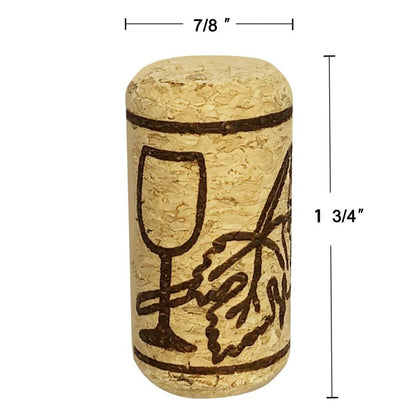 FOSUTOU #8 natural wine corks (SIZE 7/8" x 1 3/4") bag of 50 best for homemade wine and DIY arts.