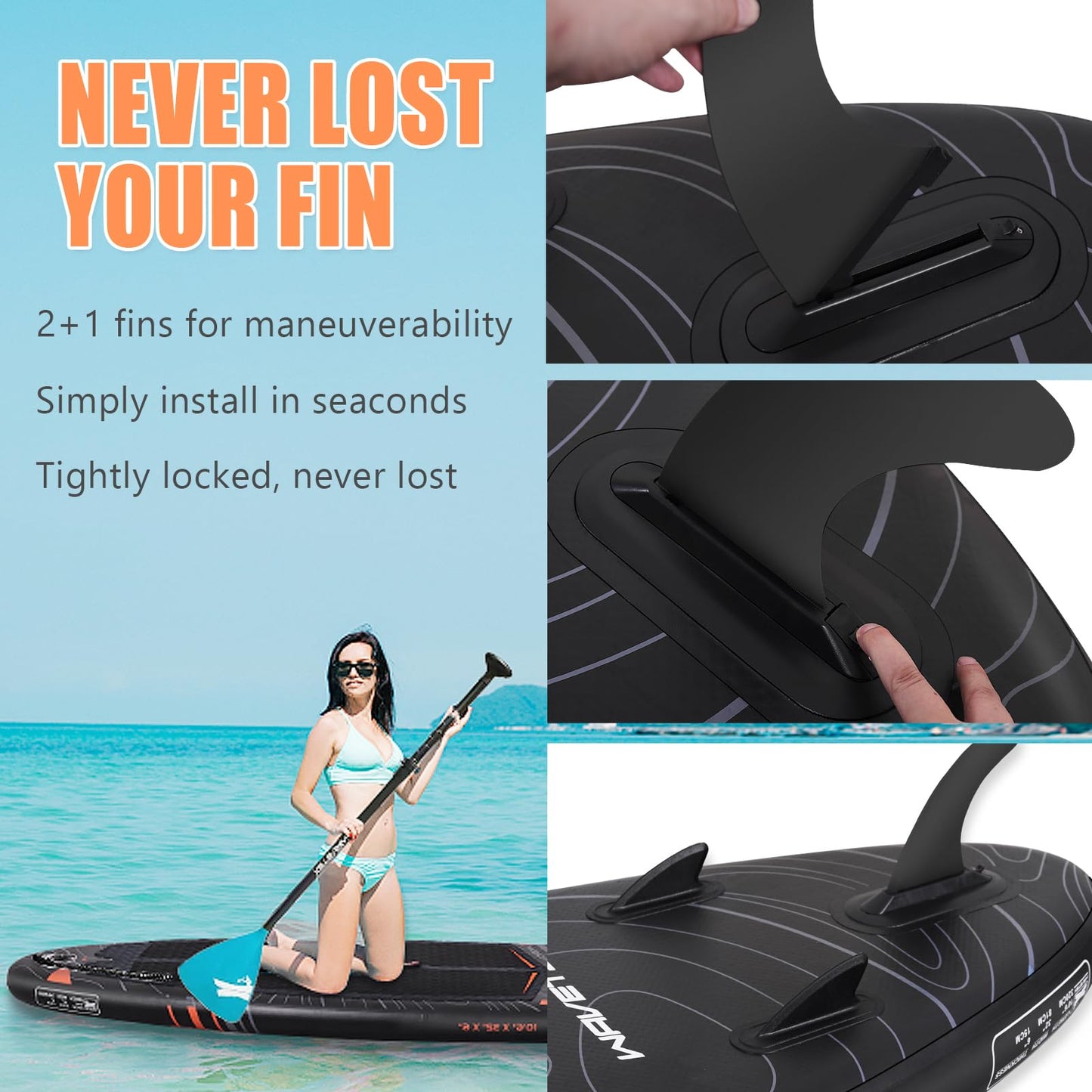 ANNTU Inflatable Paddle Board, Stand Up Paddleboard with SUP Camera Seat, Wide Stance, Blow Up Paddle Board, ISUP Backpack, Pump, 3 Fins, 17.4lbs Ultra-Light Paddle Boards for Adults & Youth