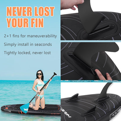 ANNTU Inflatable Paddle Board, Stand Up Paddleboard with SUP Camera Seat, Wide Stance, Blow Up Paddle Board, ISUP Backpack, Pump, 3 Fins, 17.4lbs Ultra-Light Paddle Boards for Adults & Youth
