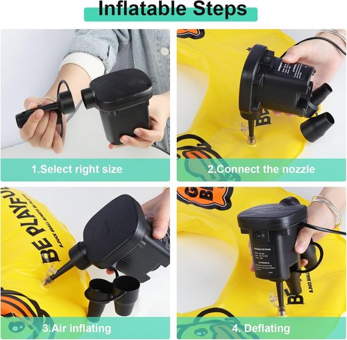 Electric Air Pump - Quick-Fill Portable AC110-120V for Inflatables, Mattresses & Pool Floats