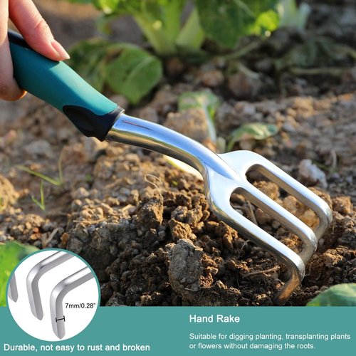 FANHAO Garden Tools Set - 3 Piece Heavy Duty Cast Aluminum Tools with Non-Slip Handles | Durable Gardening Gifts for All