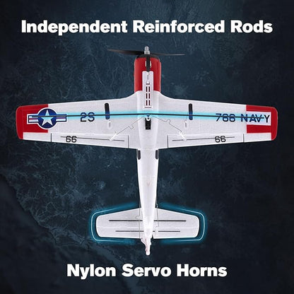 Fms 410mm T-28 RC Plane for Beginners – Easy to Fly with 3 Flight Modes and One-Key Return Durable EPP Foam and Prop Guard Ready to Fly RTF Remote Control Aircraft for Adults