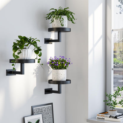 Awelov Wall Planters for Indoor Plants 3 Pack Floating Wall Mounted Plant Holder for Window, Bedroom, Living Room & Home Decor